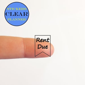 KLAR Rent Due Aufkleber Planer Transparente Hausaufkleber Erin Condren Aufkleber Alltagsplaner