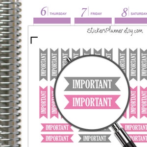Adesivi importanti Planner Intestazione funzionale Erin Condren Happy Planner Adesivi giornalieri