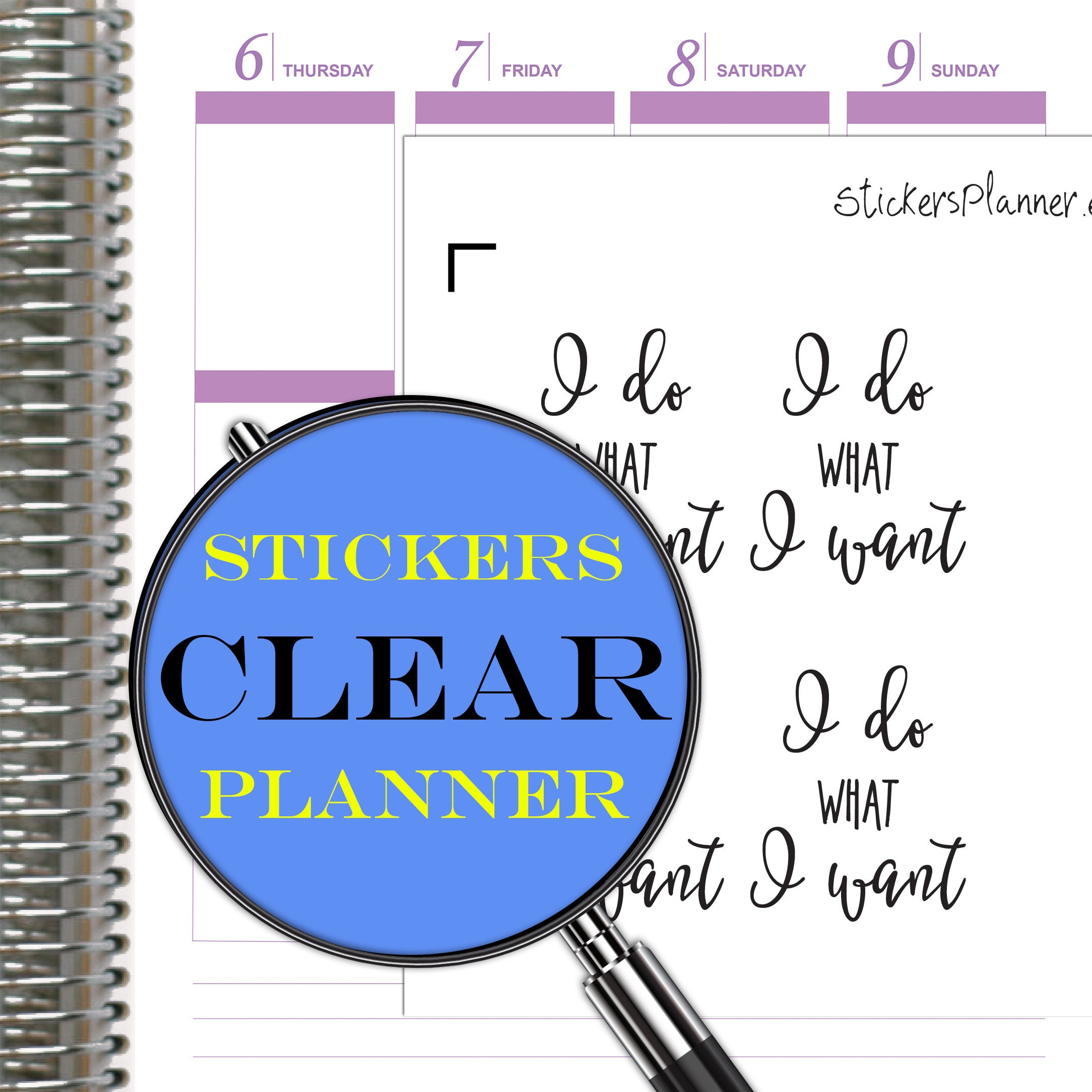 CLEAR I Do What I Want Stickers Planner Inspirational Motivational ...