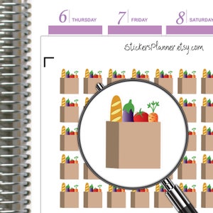 Adesivi per la spesa Planner Icone della spesa Etichette promemoria Erin Condren Pianificazione Happy Planner Diario Pianificazione Organizzatore quotidiano /