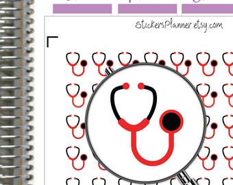 Doctor Stethoscope Stickers Planner icons Everyday Reading Stickers Erin Condren Happy Planner Reading (i61Z)