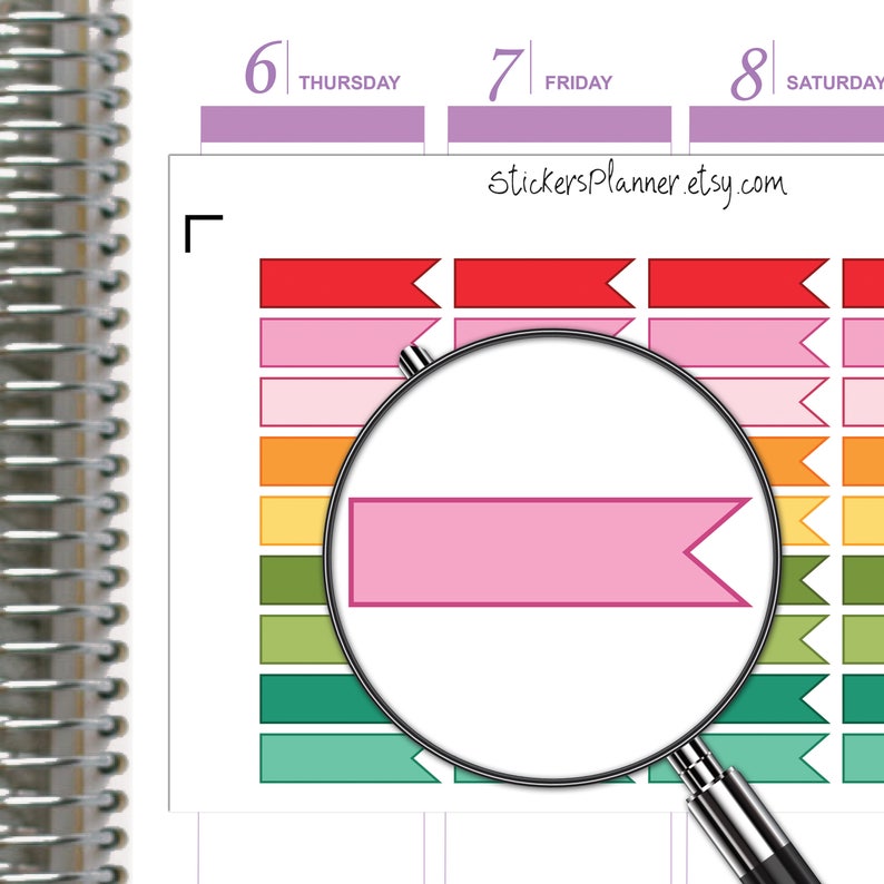 Blank Flags Stickers Labels Planner Functional Die Cut Erin Condren Happy Planner Rainbow organizer everyday image 1