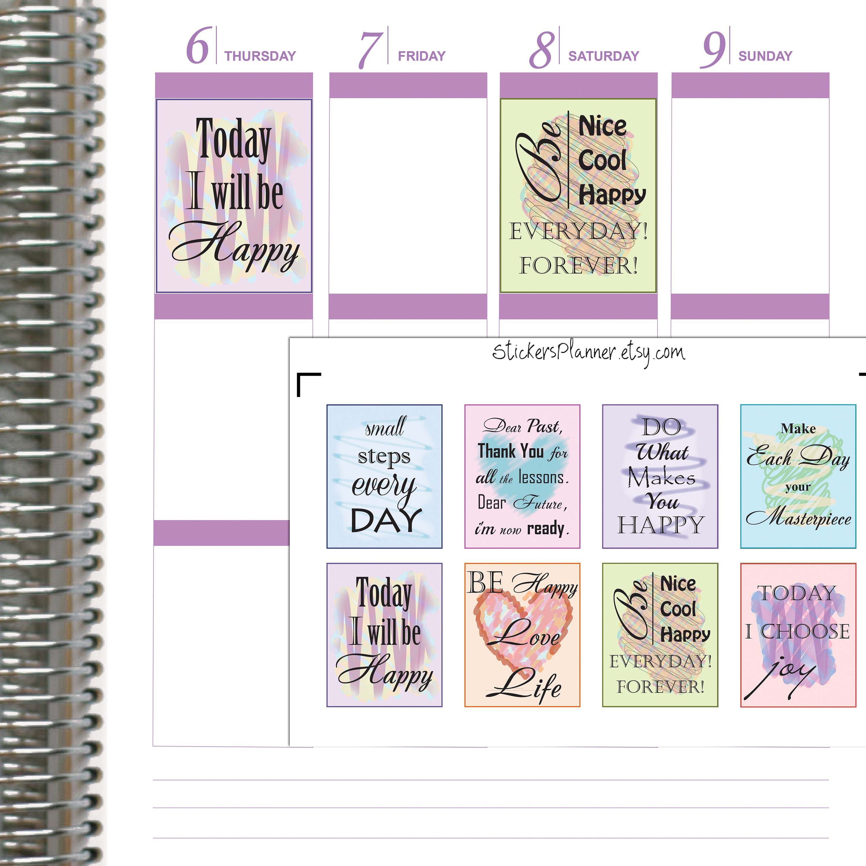 8 Inspirational Stickers Labels Motivational Planner Journal Calendars ...