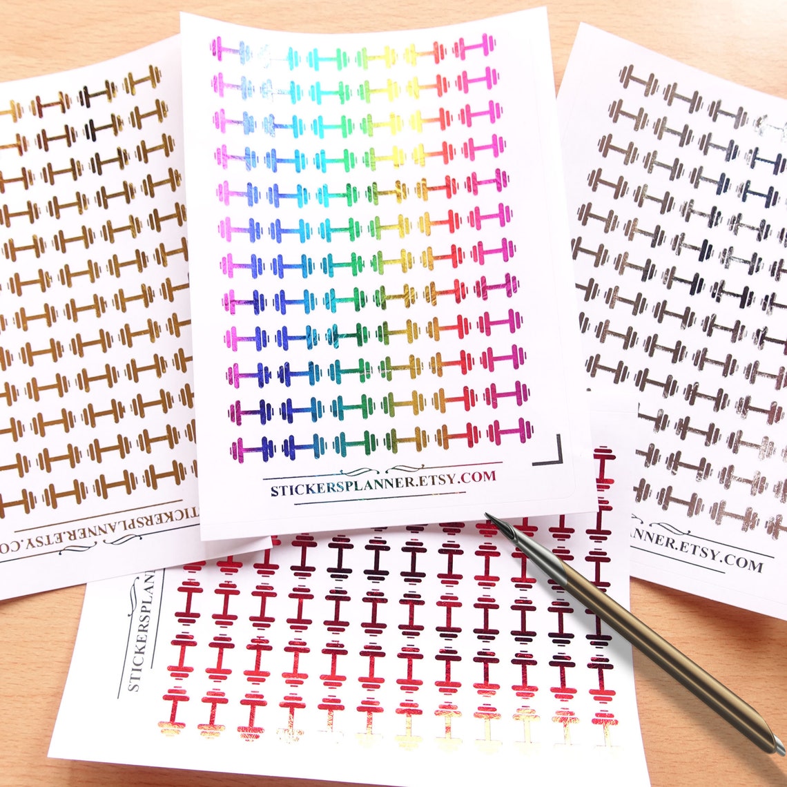 FOIL Exercise Planner Stickers Foiled Weight Dumbbell Planner - Etsy