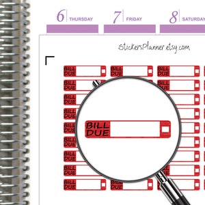 Bill Due Aufkleber Planer Funktionale Erin Condren Glückliche Planer Kalender Veranstalter Aufkleber n10R