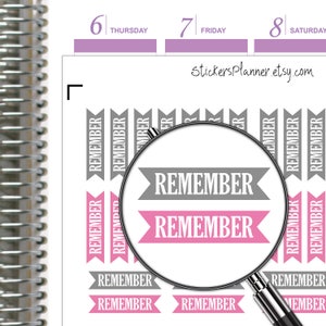 Stickers Remember Agenda fonctionnel Stickers Erin Condren Happy Planner Sticker agenda quotidien ik6