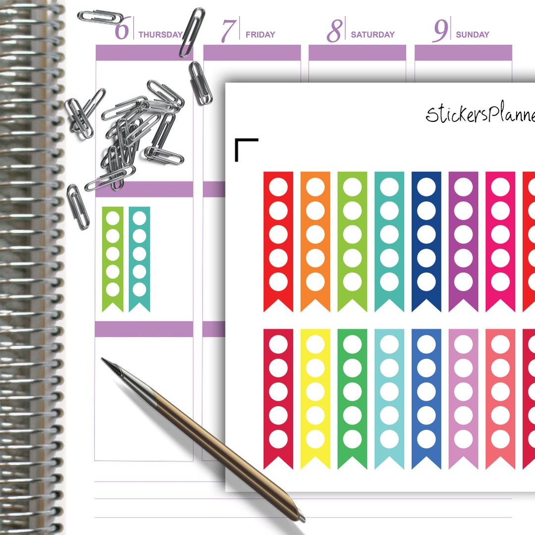 Rainbow Checklist Stickers Planner Functional Erin Condren Happy ...