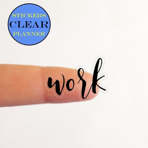 CLEAR werk stickers planner woord transparante tekst stickers Erin Condren Happy planner organizer (it1)