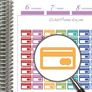 Mini Credit Card Icons Aufkleber Planer Label Erin Condren Happy Planner Regenbogen Sticker Planner Bill (i49)