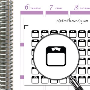 Adesivi Fitness Icon Bilance Planner Perdita di peso Adesivi neri rossi Planner Bilance Planner Erin Condren Everyday i70-2