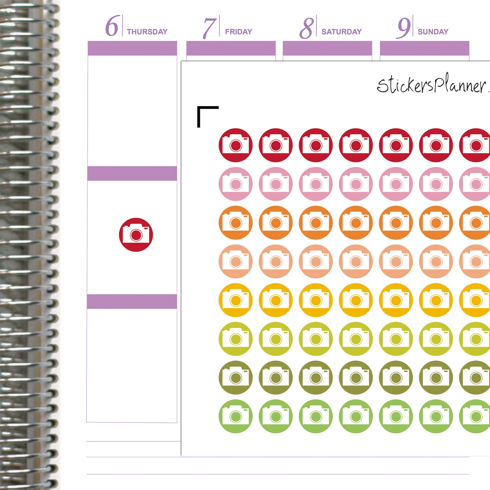 Camera Planner Stickers Camera Icons Erin Condren Planner Happy Planner ...