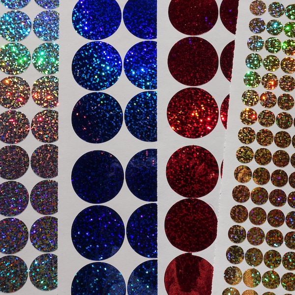 Gold Holographic Dots Stickers Holographic Vinyl Holographic Stickers Holographic Polka Dots Stickers Hologram Dots Envelope Seals K