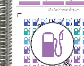 Fuelling Filling Gas Station Planner Stickers, Planner for Erin Condren Planner Happy, everyday Icon Stickers Gas Stickers Fuel i73-2)