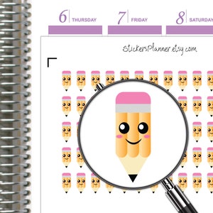 Kawaii School Potlood Planner Stickers Label Potlood Icoon Stickers Herinnering i59