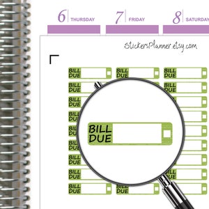 Bill Due Aufkleber Planer Funktionale Symbole Erin Condren Leben Planer Happy Planner Alltag n10G