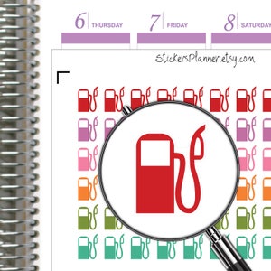 Tanken Vullen tankstation planner stickers Erin Condren planner gelukkig planner pictogram stickers gas stickers brandstof stickers elke dag (i73)