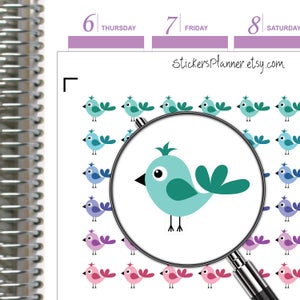 Little Birds-pictogrammen Stickers Plannerlabels Erin Condren Happy Planner Rainbow-organizer elke dag