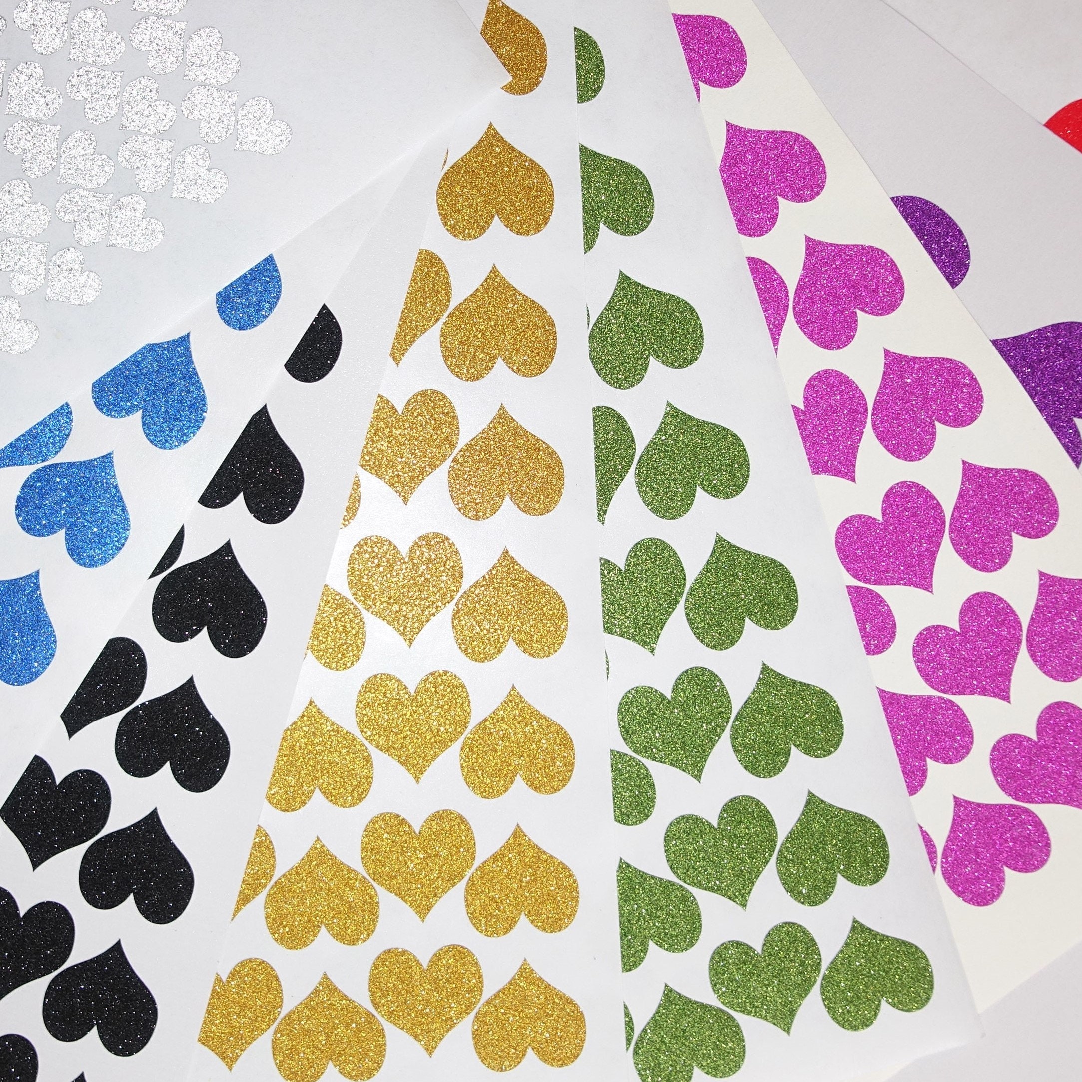 Gold Glitter Love Heart Stickers for Card Making Scrapbook