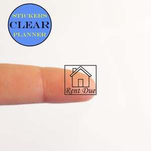 CLEAR Rent Due Stickers Planer TRANSPARENT Erin Condren House Stickers House Planner Organizer ( i4a )