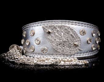 Luxury Dog Collar, Designer Dog Collar, Leather Collar for Italian greyhound (levriero italiano), Whippet, Xoloitzcuintli, Poodle Sighthound
