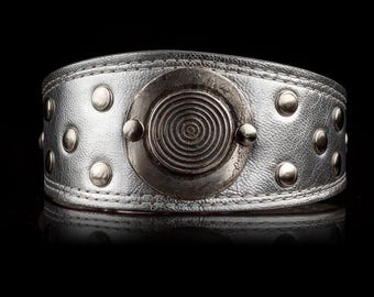Silver dog collar | Leather dog collar for Italian greyhound | Whippet | Galgo collar | Sighthound | Luxury dog collar | Small dog collar