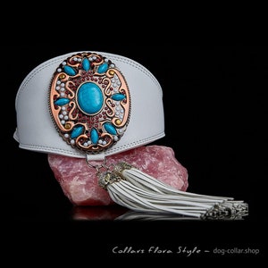 Collier en cuir pour chien lévrier, lévrier, lévrier afghan, saluki, galgo, azawakh, lurcher, barzoï | Collier pour gros chien