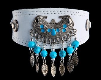 Designer dog collar for Italian Greyhound, Sighthound, Xoloitzcuintli, Poodle, Chinese Crested Dog , Galgo, Whippet