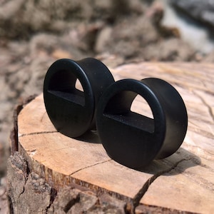 One or pair of Gabon ebony tunnel plugs 12mm 14mm 16mm 18mm 19mm 20mm 22mm 24mm 26mm 28mm 30mm 32mm 34mm 36mm 38mm