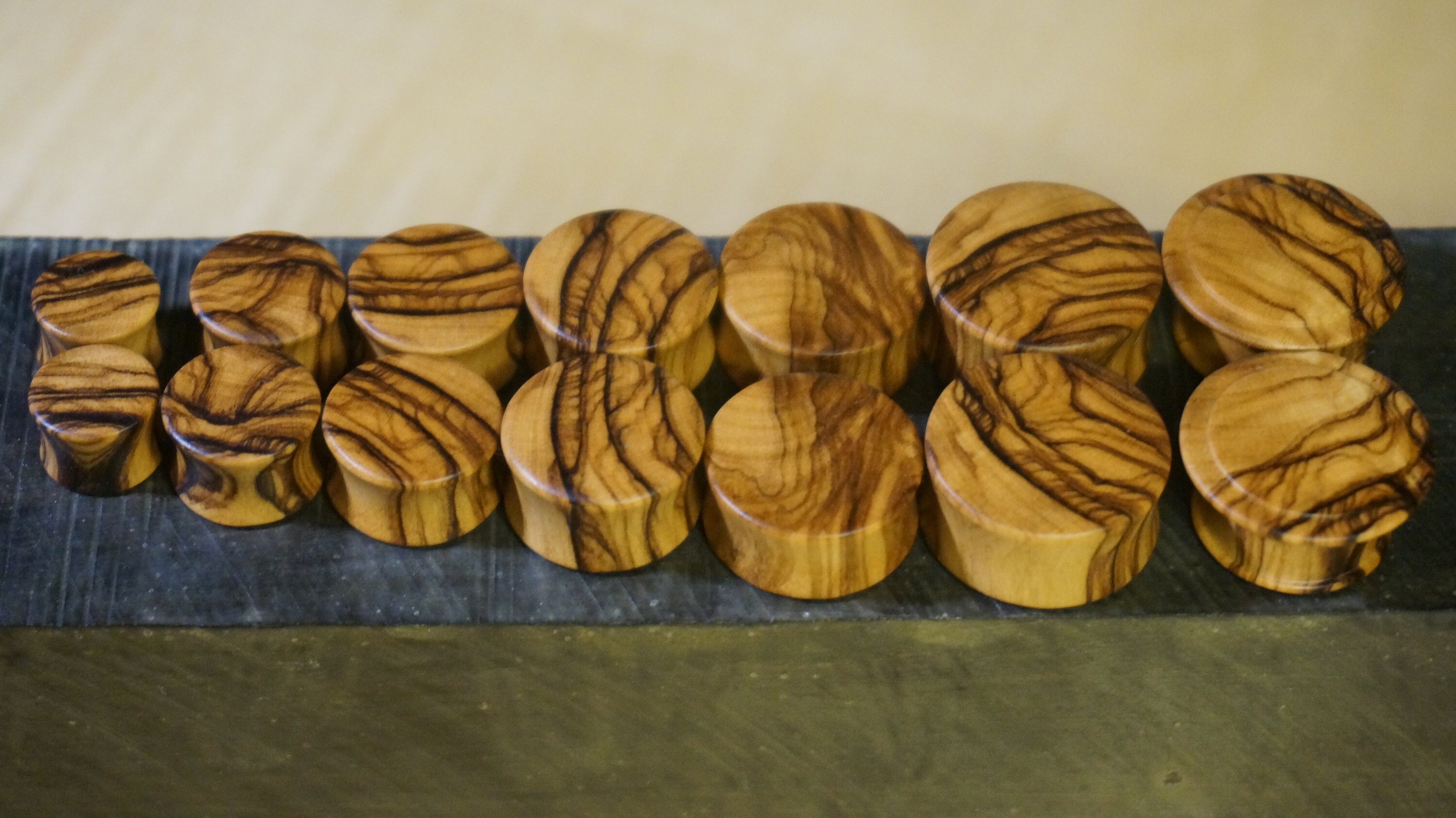 Olive Wood Plugs Pair Etsy