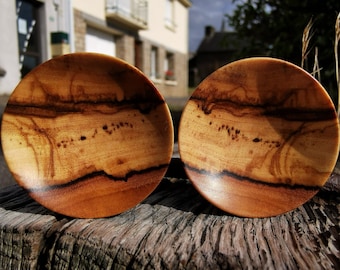 Concave Olive wood plugs ( pair or one) 6mm 8mm 10mm 12mm 14mm 16mm 18mm 19mm 20mm 22mm 24mm 26mm 28mm 30mm 32mm 34mm 36mm 38mm 40mm 50mm ..