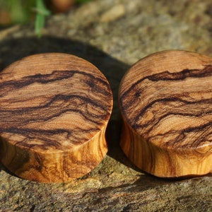 Olive wood plugs ( pair )
