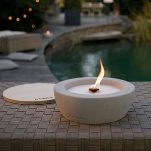 Betonfeuer® from Beske-Manufaktur with &#39;permanent wick&#39; | Ø25cm narrow edge | Candle | Garden torch | 100% handmade &#39;Made in Germany&#39;