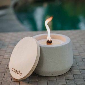Betonfeuer® from Beske-Manufaktur with &#39;permanent wick&#39; | Ø14cm &#39;bulbous&#39; | Candle | Table fire | Garden torch | 100% handmade &#39;Made in Germany&#39;