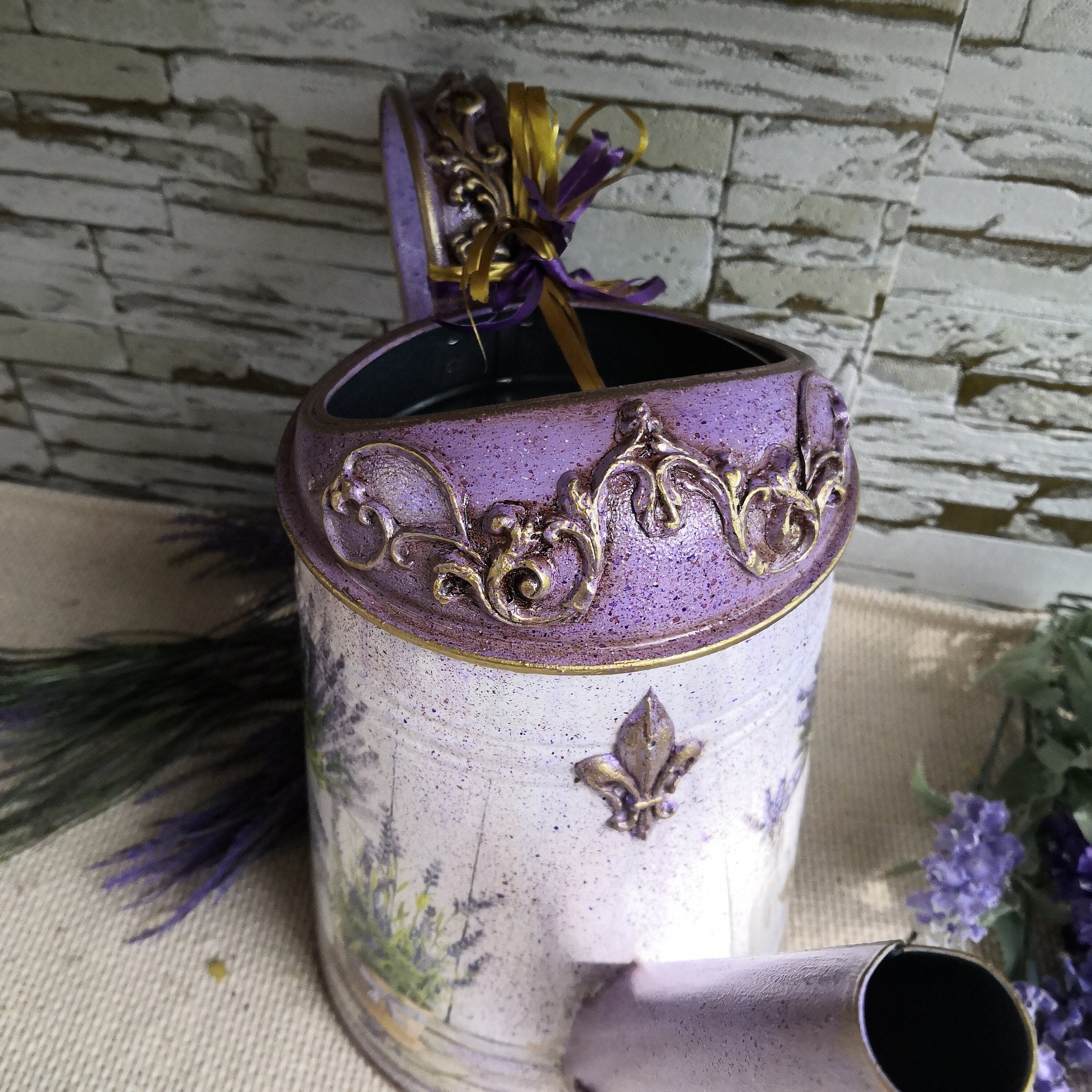 Metal galvanized watering can Lavender Provence Metal Garden Etsy