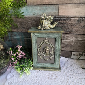 Armoire à clés murale, porte-clés ange, porte-cadeau Original, rangement de clés en bois, porte-clés, armoire à clés faite à la main