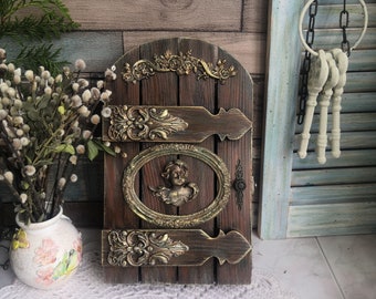 Cabinet for keys for wall Key-holder Angel Original gift Holder key Wooden key storage Key racks Key cabinet Hand-made