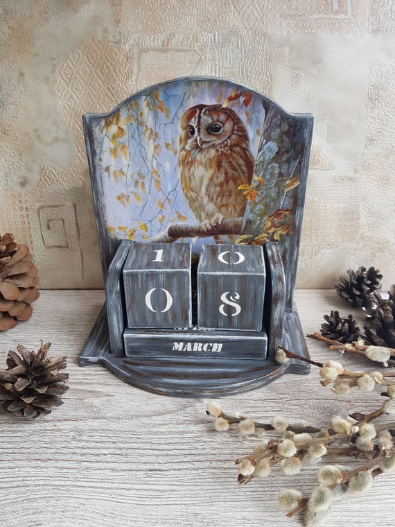 Calendar 2019 Perpetual Calendar Desktop Calendar New Gift Etsy