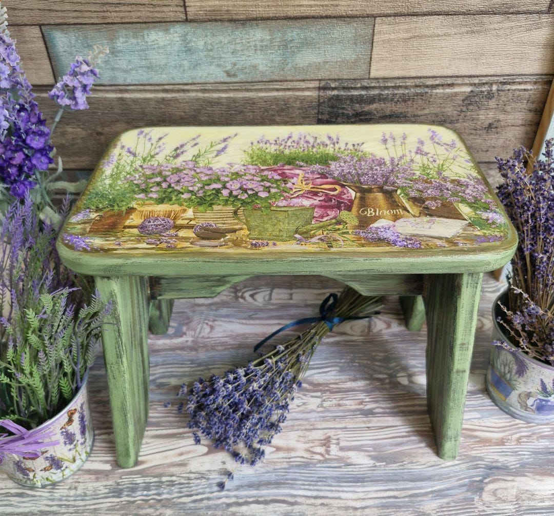 Kids Stool Kitchen Plant Stand Stool Wooden Lavender Stool Room Chair ...