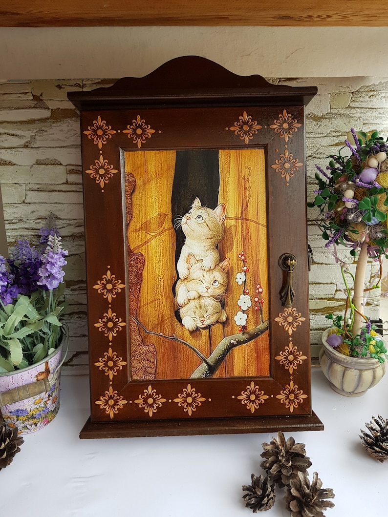 Key Cabinet Wooden Holder Mother S Day