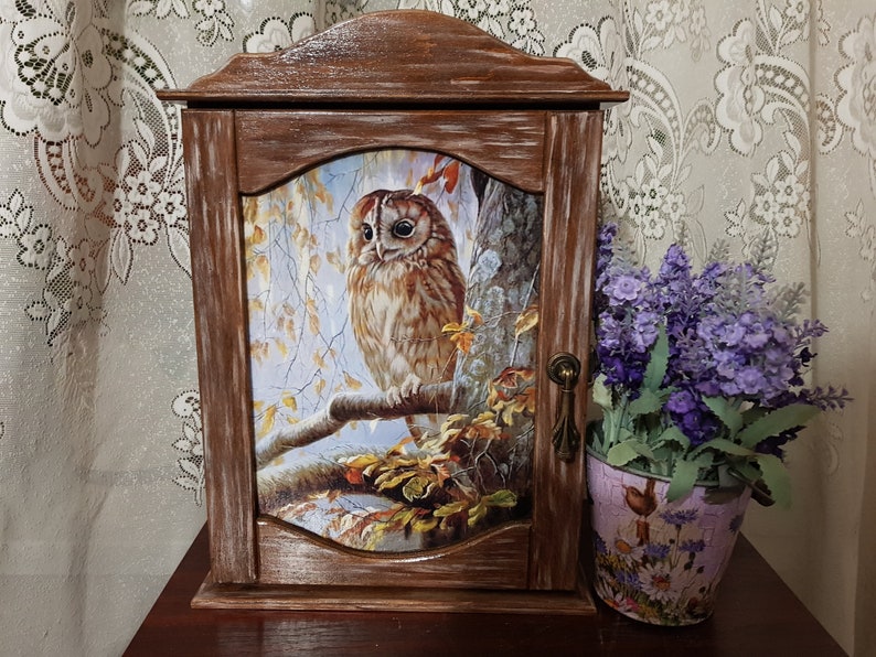 Key Rack Rustic Wall Cabinet Mounted Box Сabinet Image 0