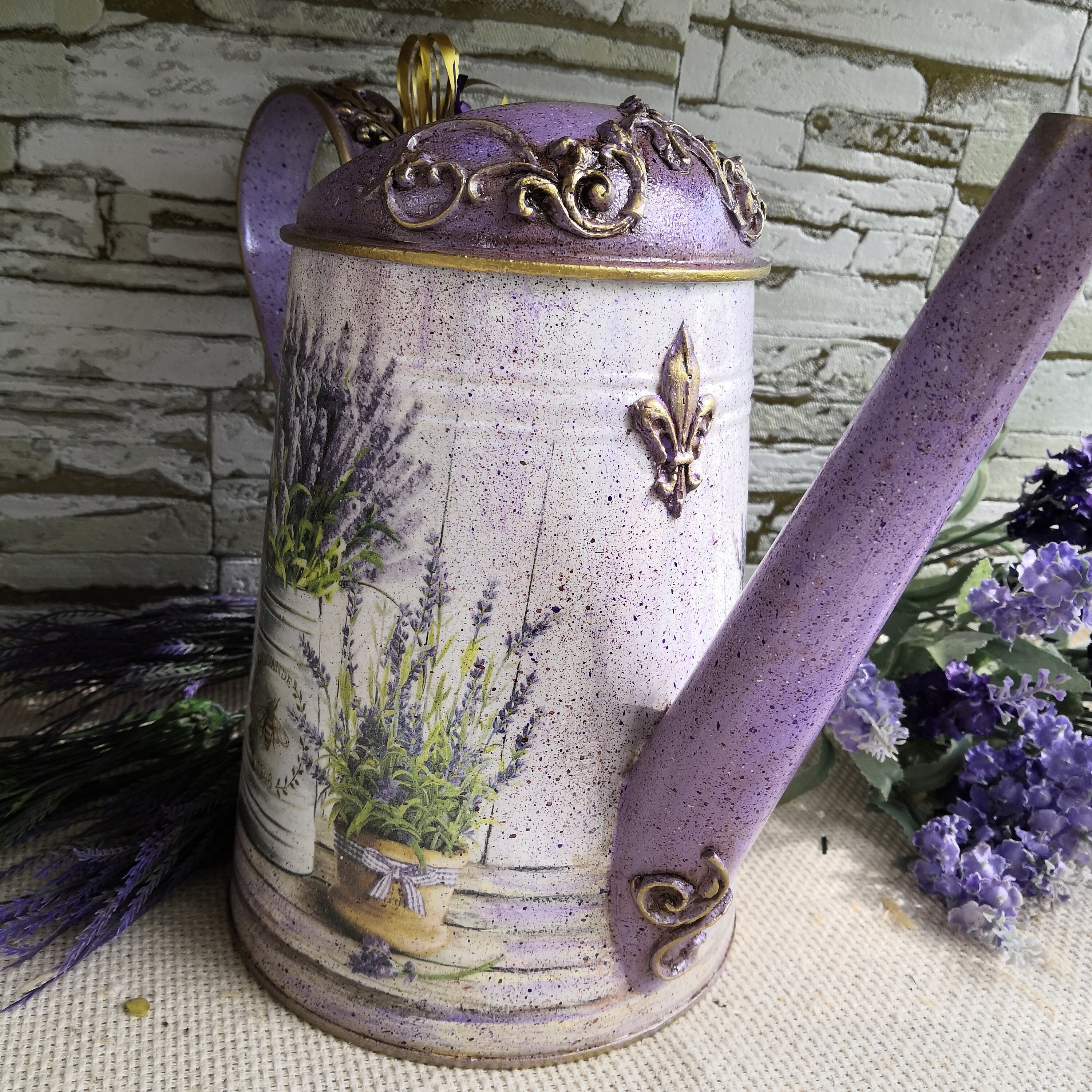 Metal galvanized watering can Lavender Provence Metal Garden Etsy