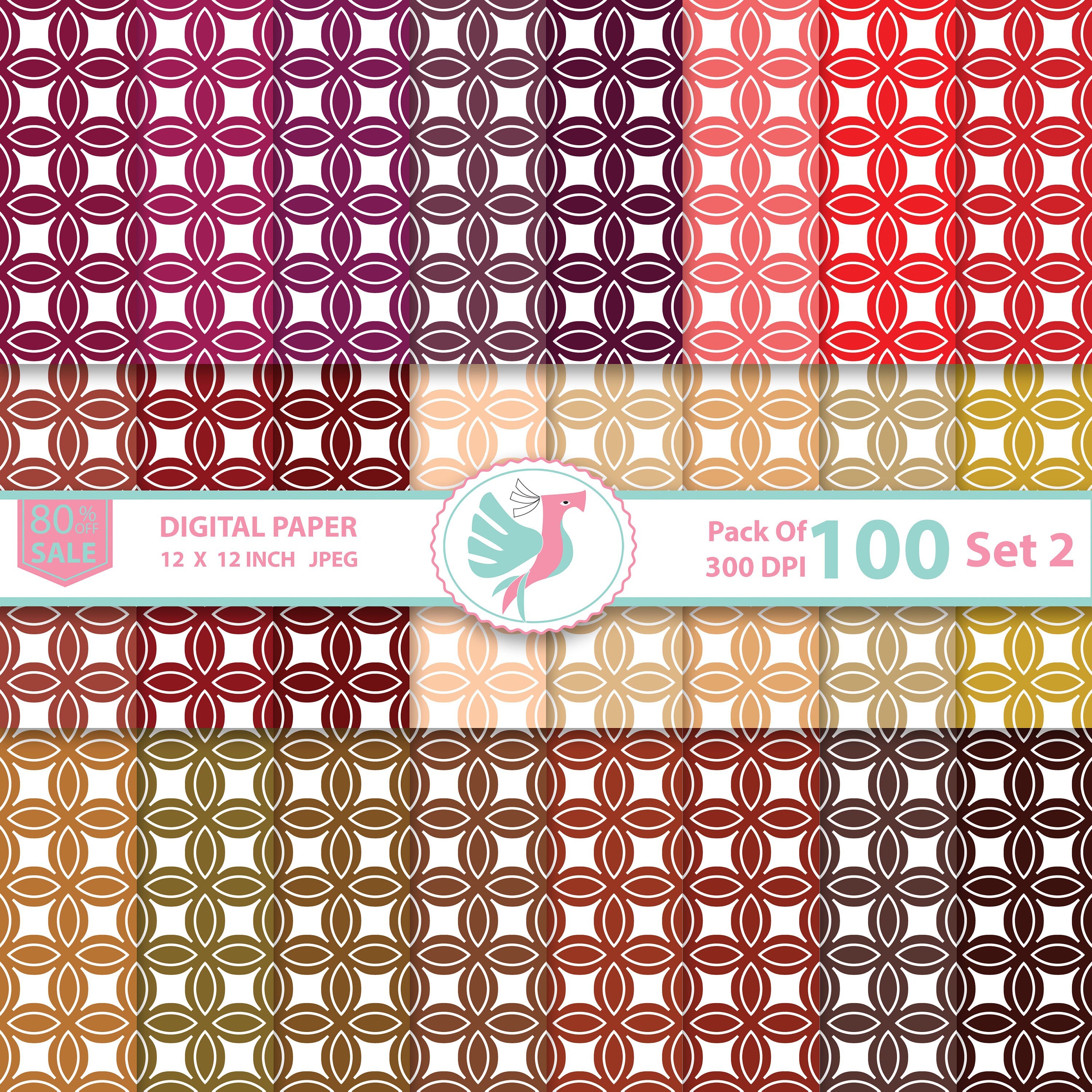 100 Japanese Digital Paper Pack Shippou Traditional Japanese Etsy