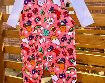 Salopette/tutine realizzate su misura, taglie da neonato a 2 anni