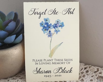 Seed Packets, Forget Me Not / In Loving Memory, Memorial, Funeral, Wildflower Forget Me Not Garden Celebration of Life Favor Plant in Memory