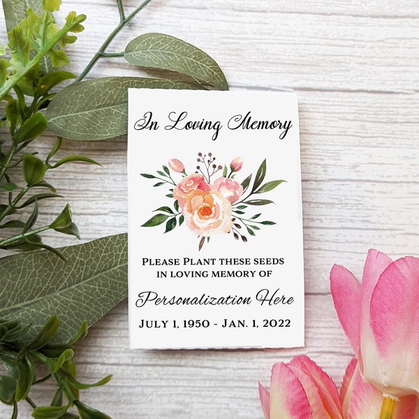 In Loving Memory, Butterfly Garden, Memorial, Funeral, Seeds, Wedding Favors, Baby Shower Favors, Seed  Plant in Memory, Seeds Included