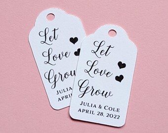 Let Love Grow, Bridal Shower Gift Tags, Favour Tags, Favor Tags, Garden Shower, Party Favors, Favor Tags, Favour Tags, Let Love Grow