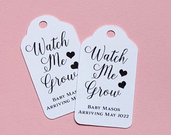 Watch Me Grow, Baby Shower Gift Tags, Favour Tags, Favor Tags, Garden Shower, Birthday Party Favors, Favor Tags, Favour Tags, Watch Me Grow