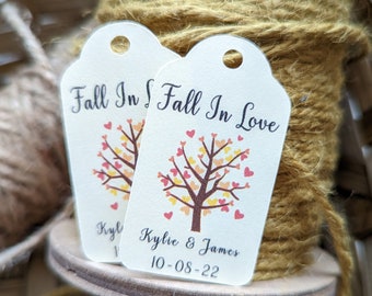 Fall in Love, Wedding, Bridal Shower, Autumn, Wedding Favour Favor Tags, Labels, Favour Gifts, Memento Tags, Handmade Gift Tags Canada