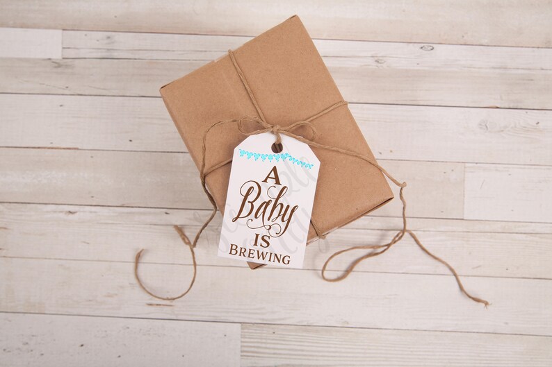 PRINTABLE Tag A Baby Is Brewing Gift Tags Baby Shower Etsy