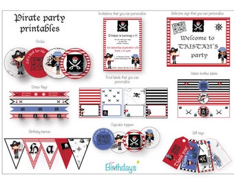 Printable pirate party kit